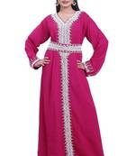 Pink georgette embroidered islamic kaftans