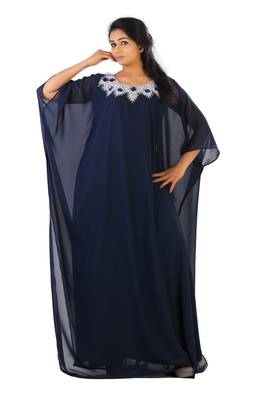 Black georgette embroidered islamic kaftans 1