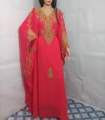 Pink georgette embroidered islamic kaftans