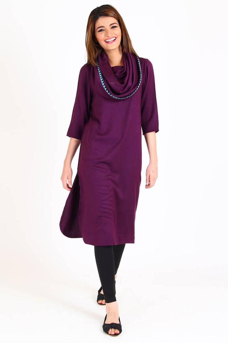 plain purple kurti