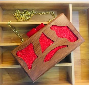 Handcrafted Designer Wooden Resin box clutches 1