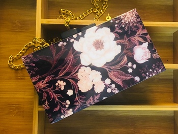 Handcrafted Designer Wooden Resin box clutches - CRAFTBAZAR - 2671140