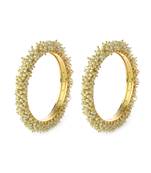 White Numerous Beads Which Are Hand Stitched On The Top Of The Bangles Zircon Bangles And Bracelets