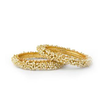 White Numerous Beads Which Are Hand Stitched On The Top Of The Bangles Zircon Bangles And Bracelets 3