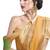 Yellow zari work chiffon saree with blouse