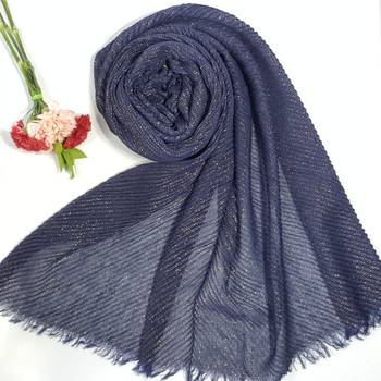 Blue Cotton Designer Hijab Stole For Women 1