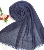 Blue Cotton Designer Hijab Stole For Women