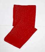 Red Cotton Designer Hijab Stole For Women