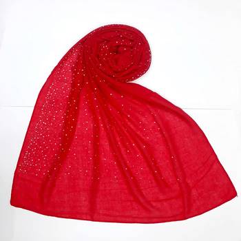 Red Cotton Designer Hijab Stole For Women 3