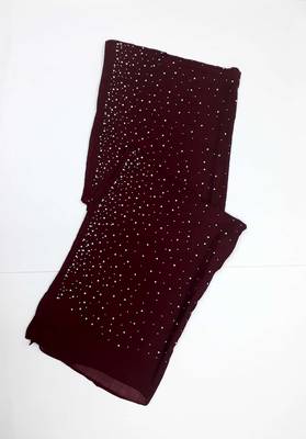 Maroon Cotton Designer Hijab Stole For Women 1