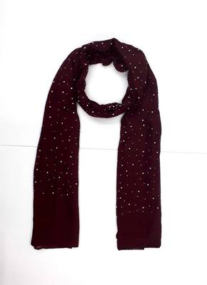 Maroon Cotton Designer Hijab Stole For Women 3
