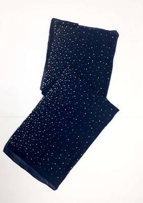 Blue Cotton Designer Hijab Stole For Women 1