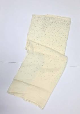White Cotton Designer Hijab Stole For Women 1