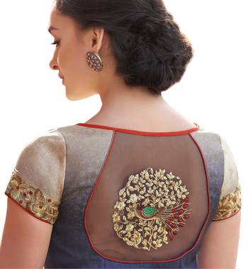Blue Satin Silk Embroidery Lehenga With Dupatta 3