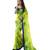 green printed georgette saree with blouse