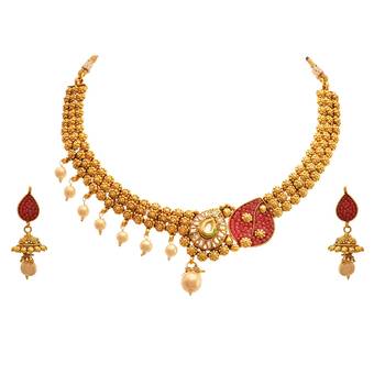 Gold pearl jewellery 1