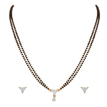 Gold cubic zirconia mangalsutra 1