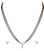 Gold cubic zirconia mangalsutra