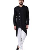 Black Viscose Plain Kurta Pajama