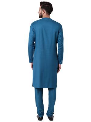 Green Viscose Plain Kurta Pajama 3
