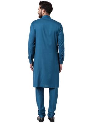 Green Viscose Plain Kurta Pajama 3