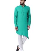 Green Viscose Plain Kurta Pajama