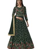 Green Embroidered Georgette Anarkali Salwar Kameez Wtih Dupatta