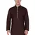 Brown Cotton Plain Men Kurta