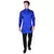 Blue Cotton Plain Men Kurta