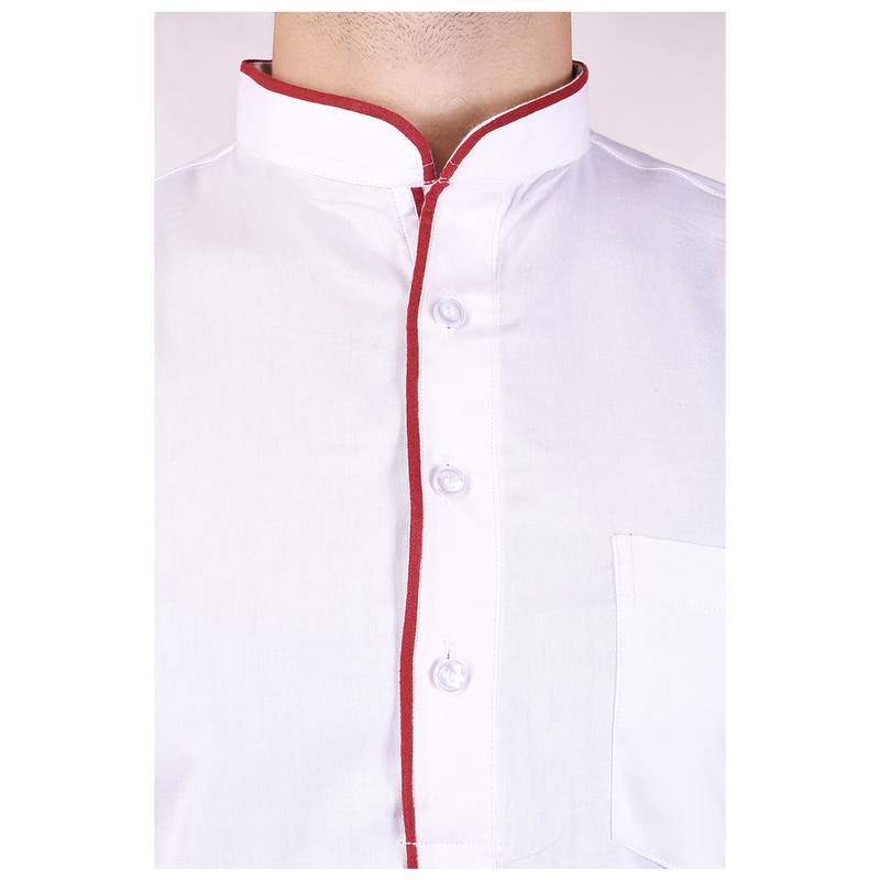 White Cotton Plain Men Kurta