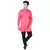 Pink Cotton Plain Men Kurta