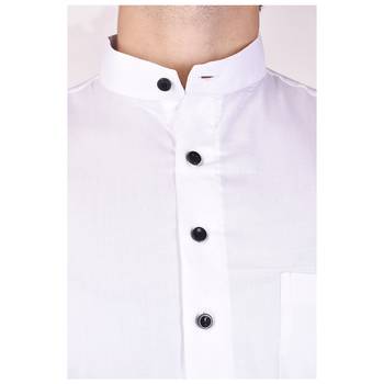 White Cotton Plain Men Kurta 4