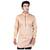 Beige Cotton Plain Men Kurta