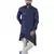 Blue Cotton Plain Men Kurta