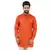 Orange Cotton Plain Men Kurta