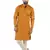 Orange Cotton Plain Men Kurta