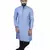 Blue Cotton Plain Men Kurta