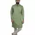 Green Cotton Plain Men Kurta