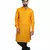 Yellow Cotton Plain Men Kurta