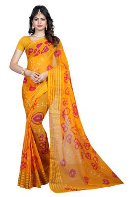 Multicolor woven chiffon saree with blouse 1