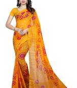 Multicolor woven chiffon saree with blouse