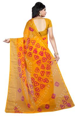 Multicolor woven chiffon saree with blouse 2