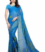 Multicolor woven chiffon saree with blouse