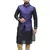 Blue Dupion Silk Printed Nehru Style Jacket