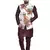 White Jute Printed Nehru Style Jacket