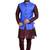 Blue Jute Printed Nehru Style Jacket