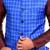 Blue Jute Printed Nehru Style Jacket