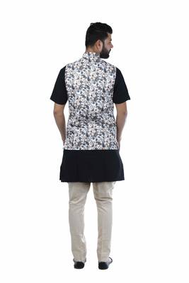 Multicolor Jute Printed Nehru Style Jacket 4