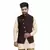 Brown Velvet Printed Nehru Style Jacket