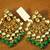 Green Kundan Onyx Yellow Gold Danglers Drops